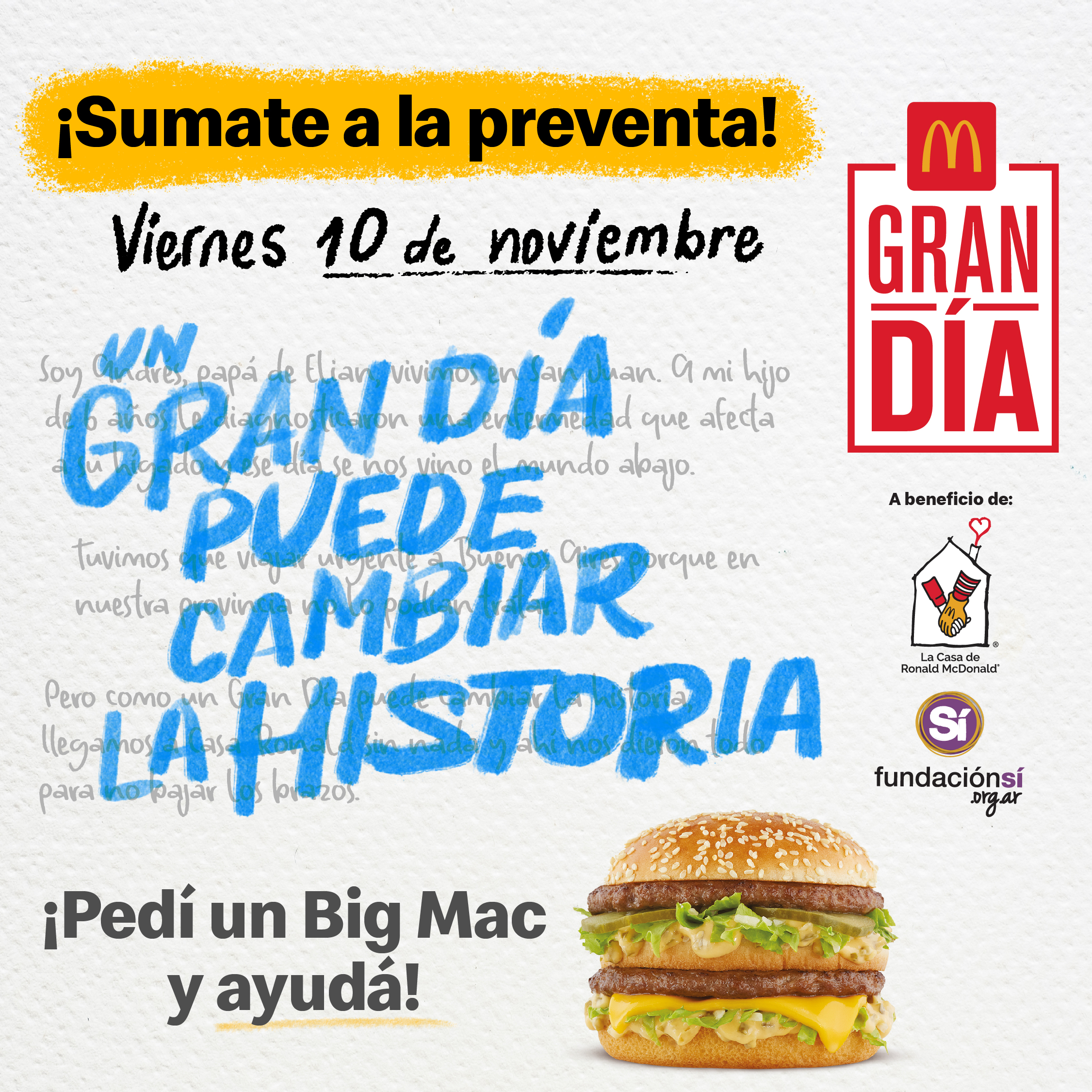 Llega el Gran Día McDonald’s, participá y ayudá a quiénes más lo necesitan