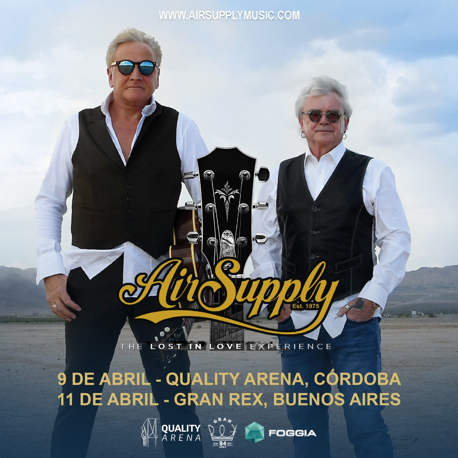 AIR SUPPLY vuelve al país en su gira 50 Aniversario!