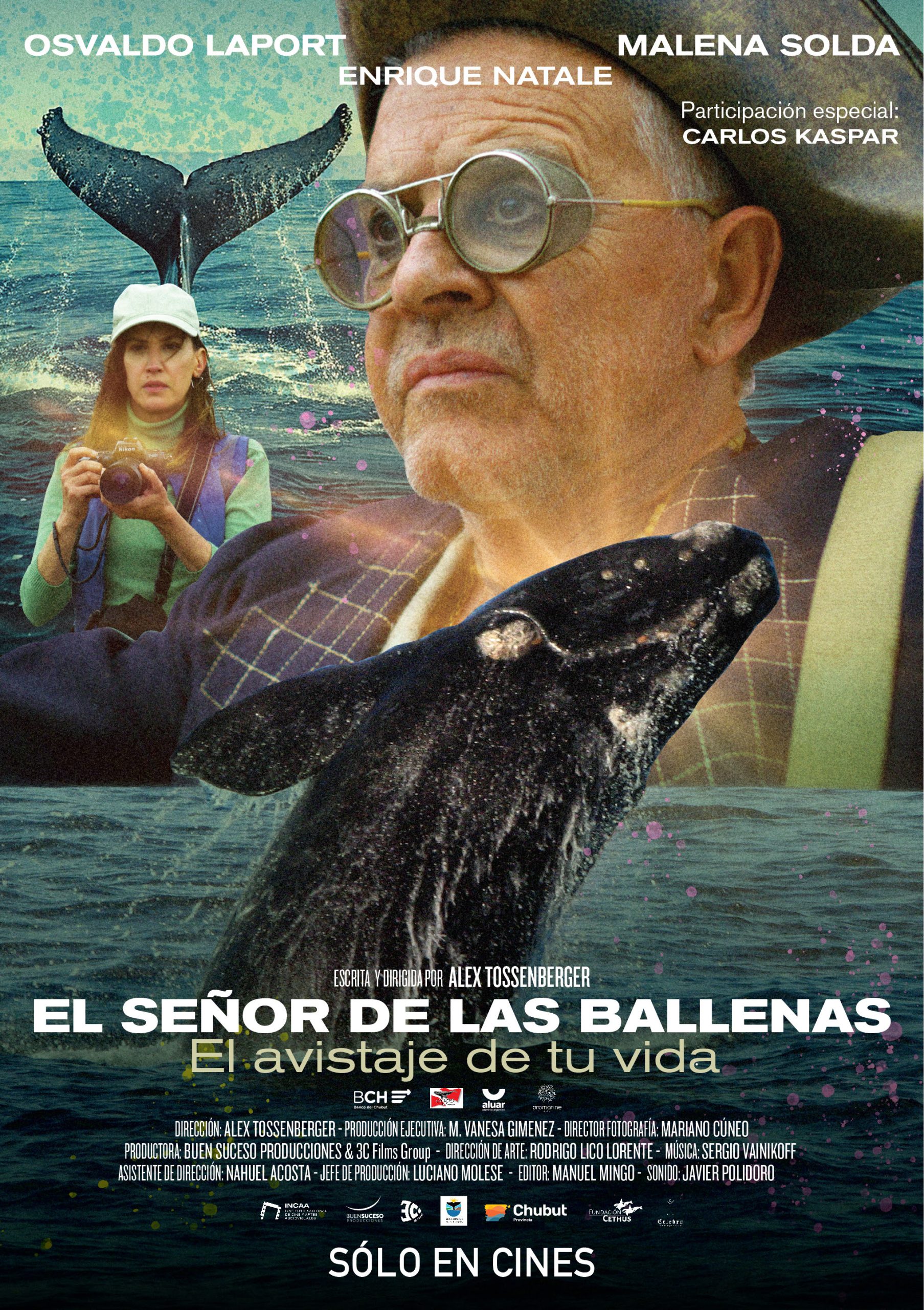 “El señor de las ballenas”, una película con Osvaldo Laport y Malena Solda