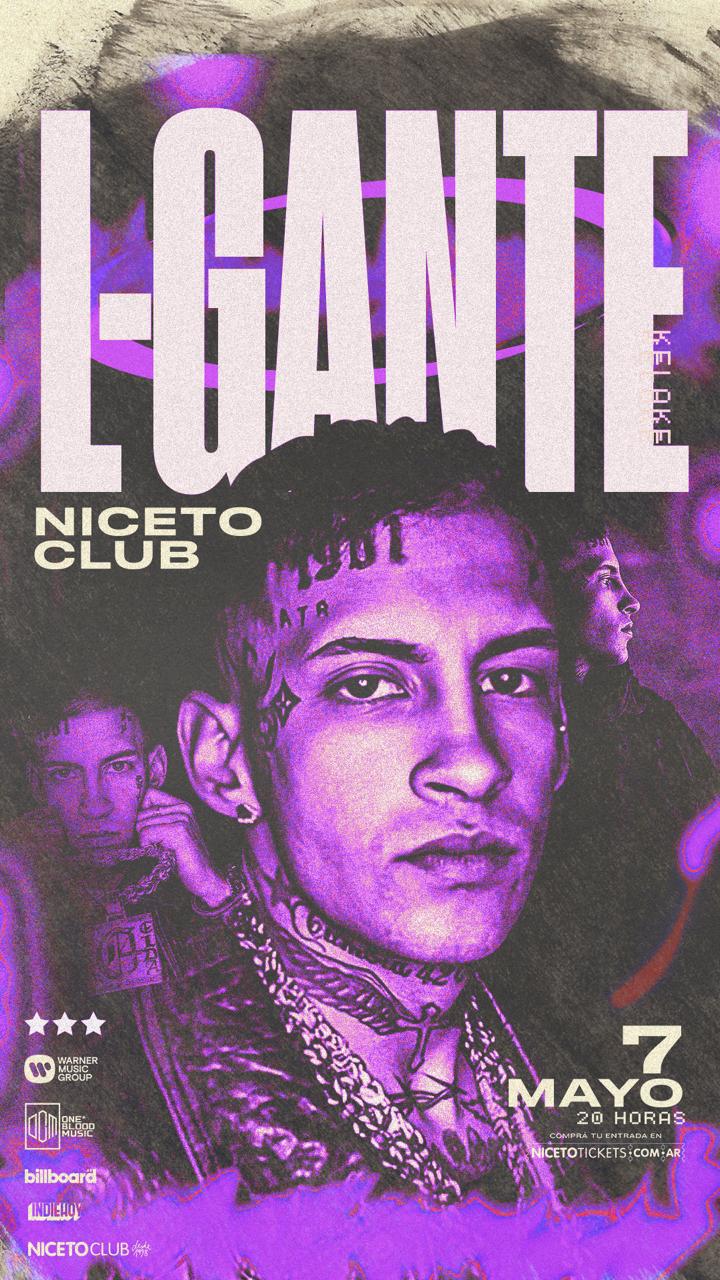 L-Gante se presenta en Niceto Club
