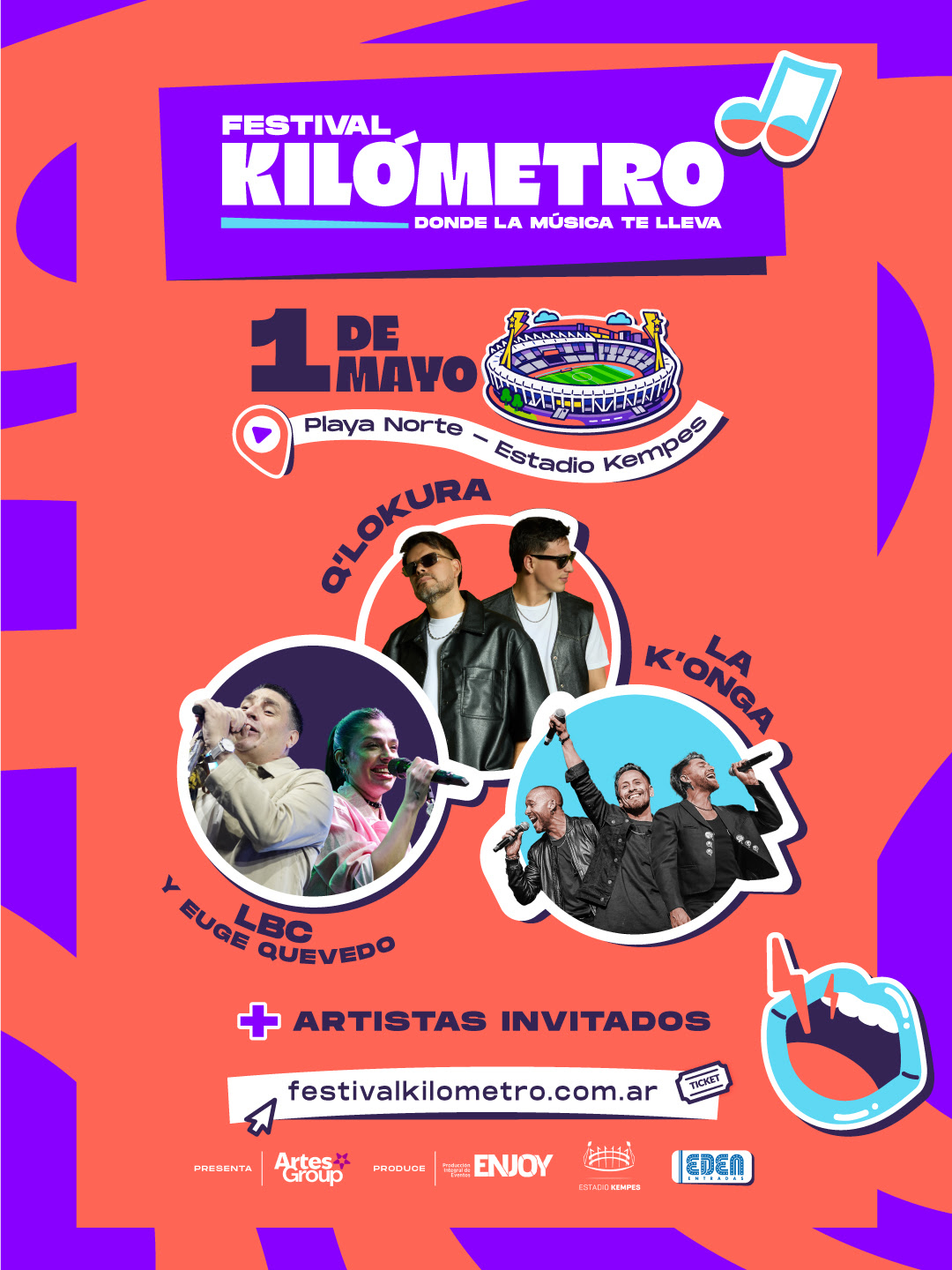 “FESTIVAL KILÓMETRO” Q’Lokura, La Konga, LBC y Euge Quevedo juntos por primera vez