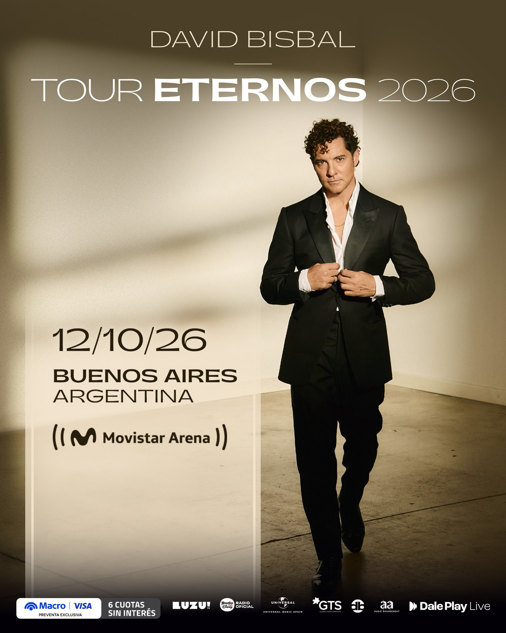 David Bisbal llega en octubre al Movistar Arena