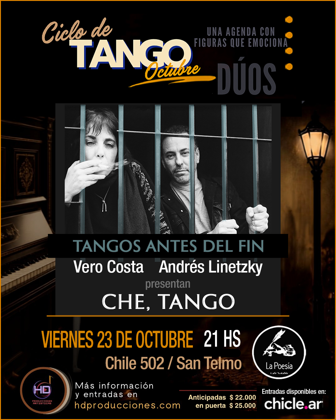 “Tangos Antes del Fin” presenta “Che, Tango” en el Café La Poesía